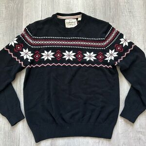 Original Vintage Brand Medium Men’s Crewneckck Knit Navy Blue Christmas Sweater